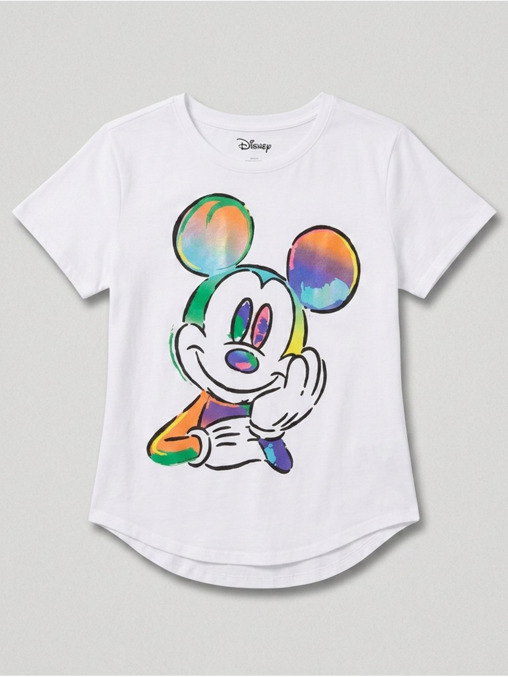 Disney Mickey Mouse Junior’s XXL 19 white crew neck short sleeve t-shirt